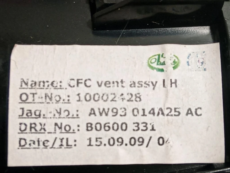 Griglia Condotto ARIA Console Centrale POST POST SX AW93-014A25-AC Jaguar XJ6 III 2003