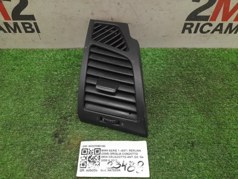 Griglia Condotto ARIA Cruscotto ANT DX 64227059188 Bmw Serie 1 E87 Berlina 2005