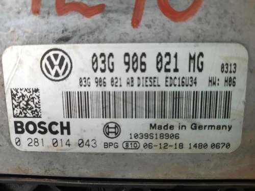 Centralina Iniezione 03G906021MG 0281014043 Volkswagen Touran II 2007