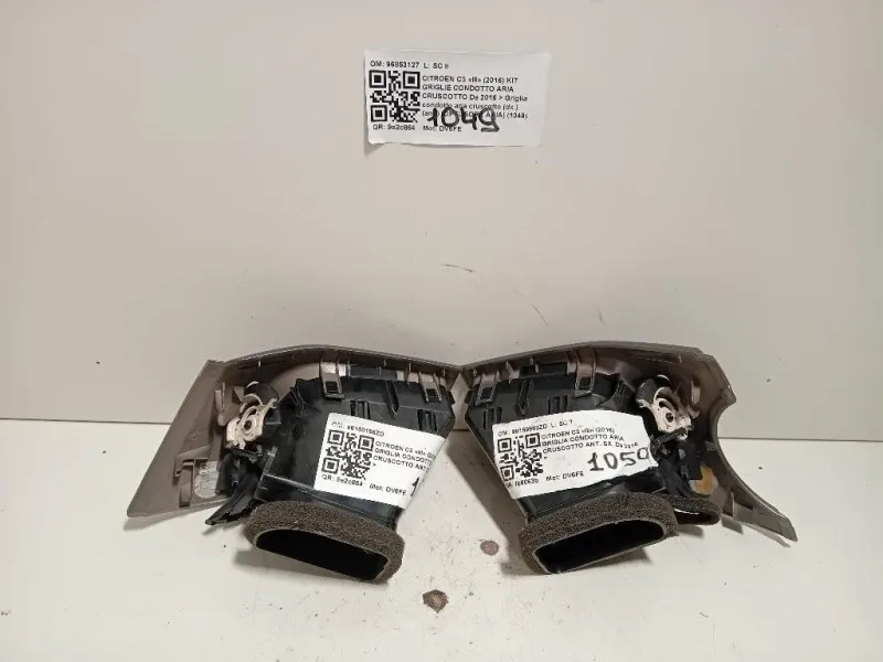 Griglia Condotto ARIA Cruscotto ANT DX 96853127 Citroen C3 III 2016