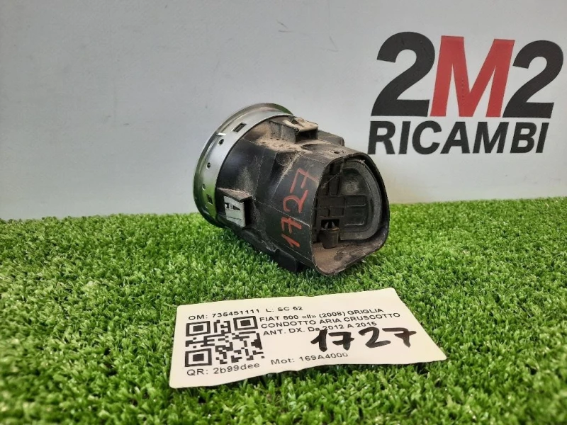Griglia Condotto ARIA Cruscotto ANT DX 735451111 Fiat 500 II 2008
