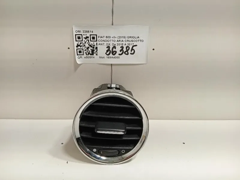 Griglia Condotto ARIA Cruscotto ANT DX 226614 Fiat 500 II 2015