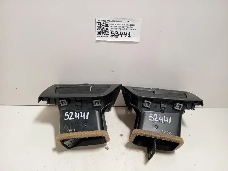 Griglia Condotto ARIA Cruscotto ANT DX 77620-TA0A77630-TA0A DX+SX Honda Accord IX 2009