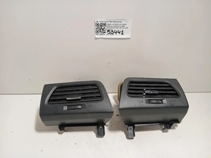 Griglia Condotto ARIA Cruscotto ANT DX 77620-TA0A77630-TA0A DX+SX Honda Accord IX 2009