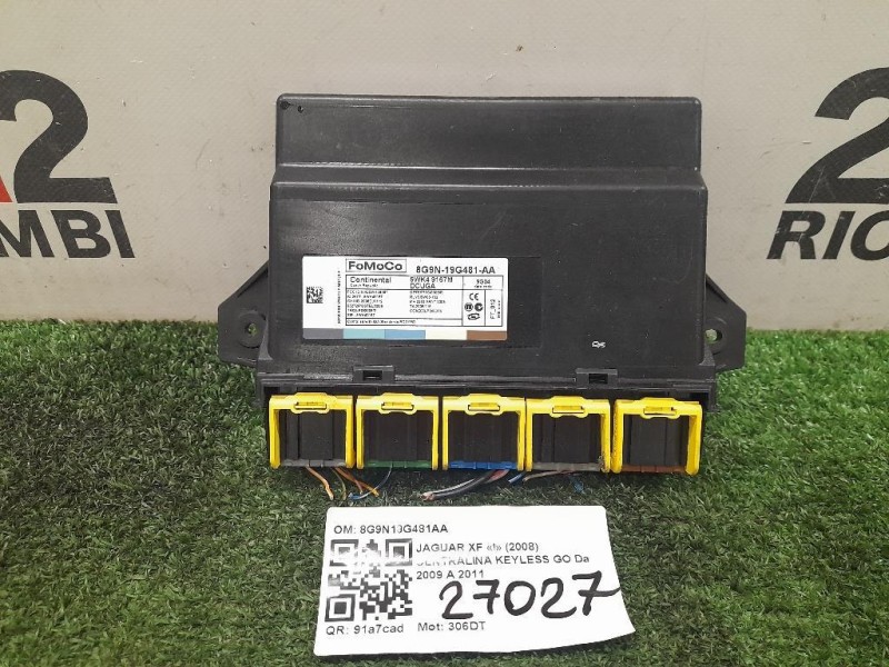 Centralina Keyless GO 8G9N19G481AA Jaguar XF I 2008