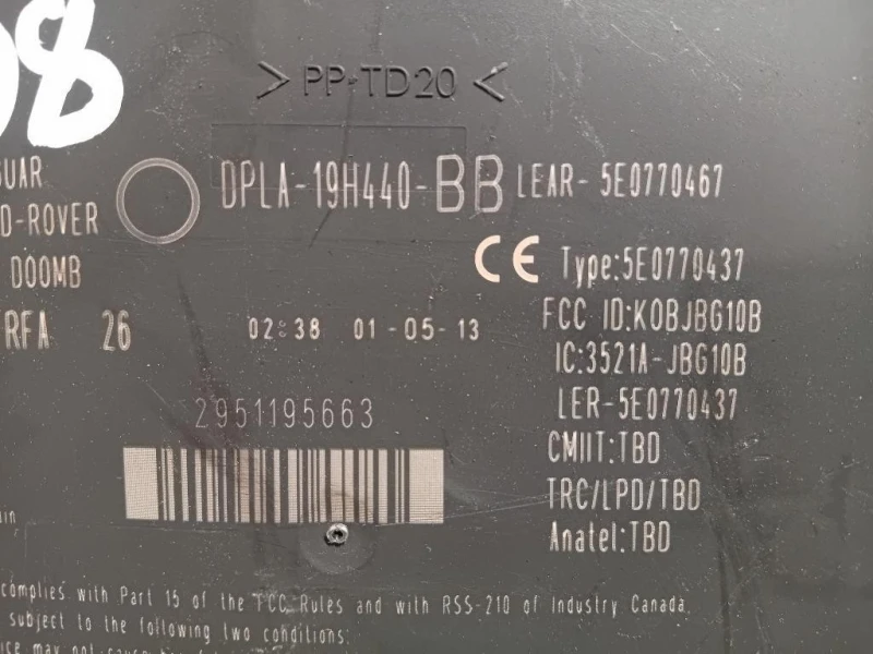 Centralina Keyless GO DPLA-19H440-BB Jaguar XF I 2011