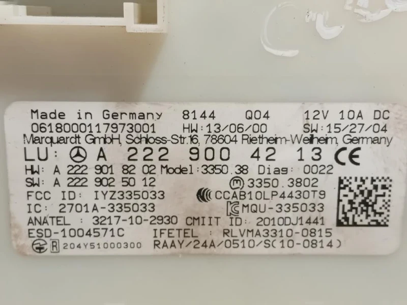 Centralina Keyless GO A2229004213 Mercedes Classe C W205 2014