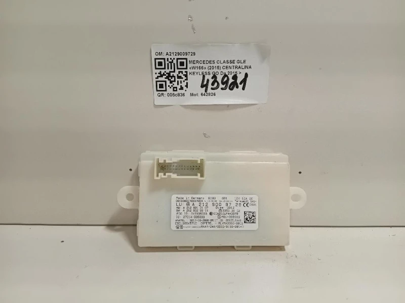Centralina Keyless GO A2129009729 Mercedes Classe GLE W166 2015