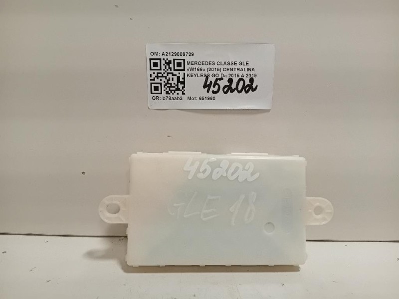 Centralina Keyless GO A2129009729 Mercedes Classe GLE W166 2015