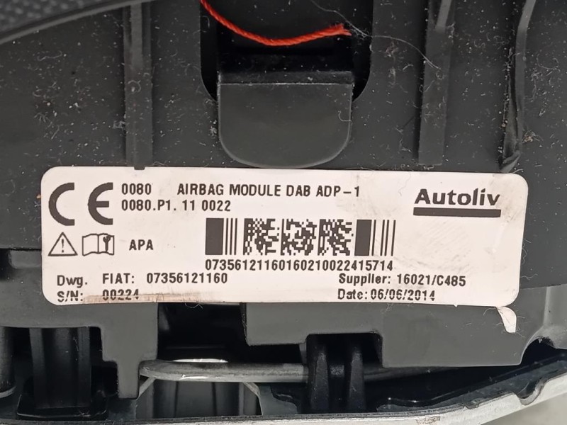 Air-bag Guidatore 07356121160 Fiat 500L 2013