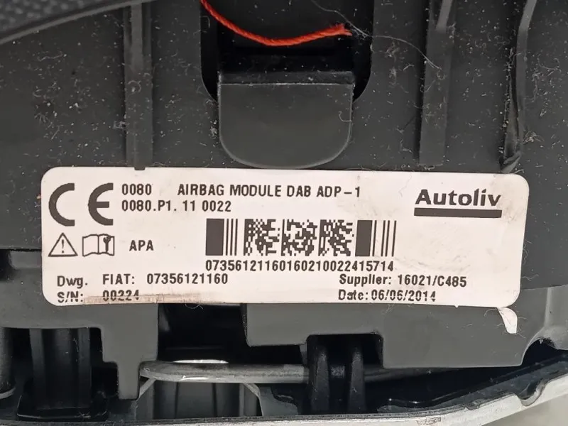 Air-bag Guidatore 07356121160 Fiat 500L 2013