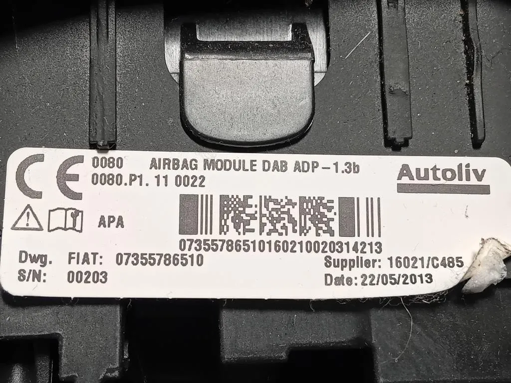 Air-bag Guidatore 07355786510 Fiat 500L 2013