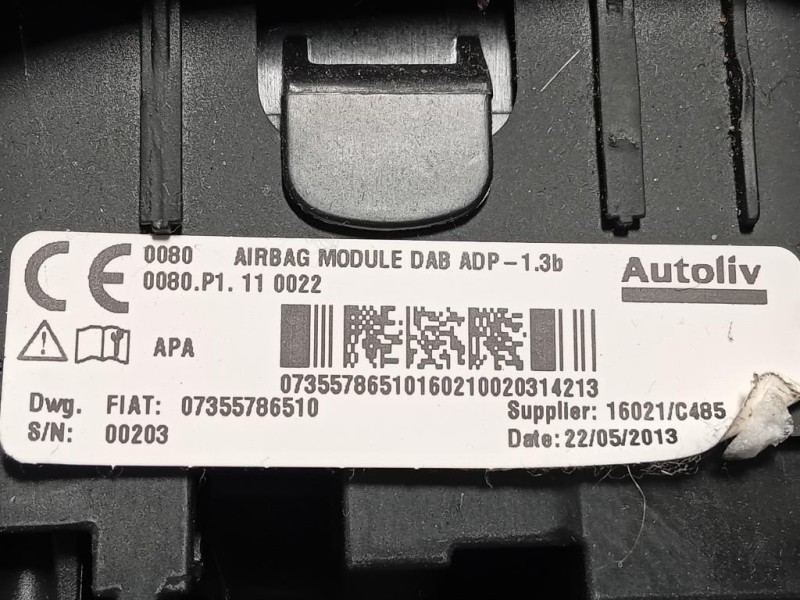 Air-bag Guidatore 07355786510 Fiat 500L 2013