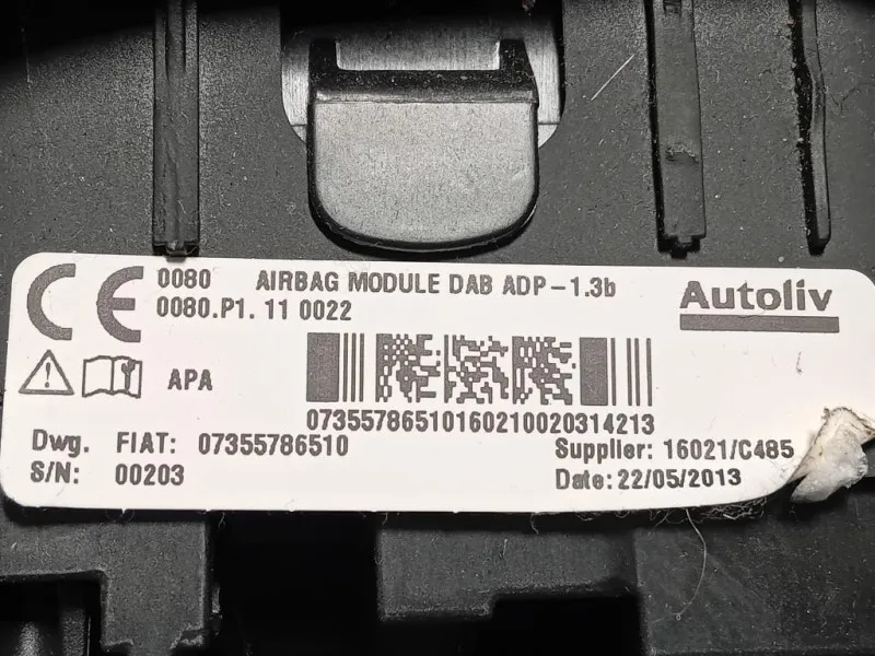 Air-bag Guidatore 07355786510 Fiat 500L 2013