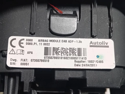 Air-bag Guidatore 07355786510 Fiat 500L 2013