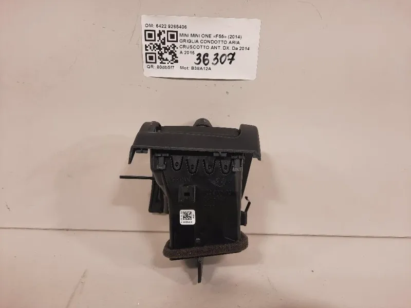 Griglia Condotto ARIA Cruscotto ANT DX 6422 9265406 Mini MINI ONE F55 2014