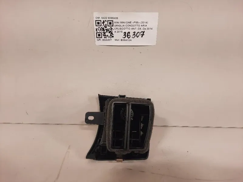 Griglia Condotto ARIA Cruscotto ANT DX 6422 9265406 Mini MINI ONE F55 2014