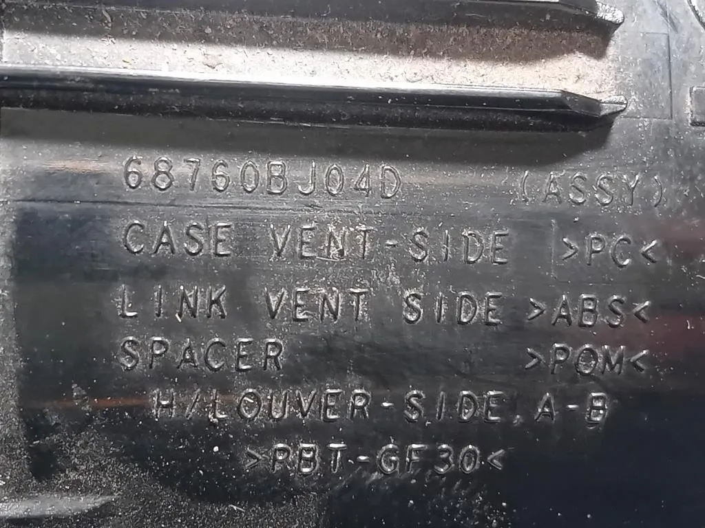 Griglia Condotto ARIA Cruscotto ANT DX 68760BJ04D Nissan Nv200 2009