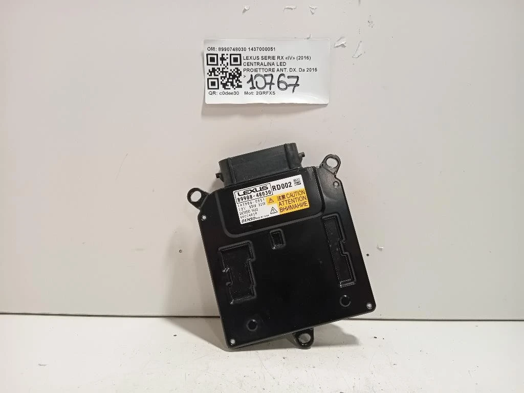 Centralina LED Proiettore ANT DX 8990748030 1437000051 Lexus Serie RX IV 2016