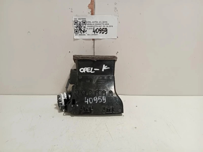 Griglia Condotto ARIA Cruscotto ANT DX 39079556 Opel Astra K 2016