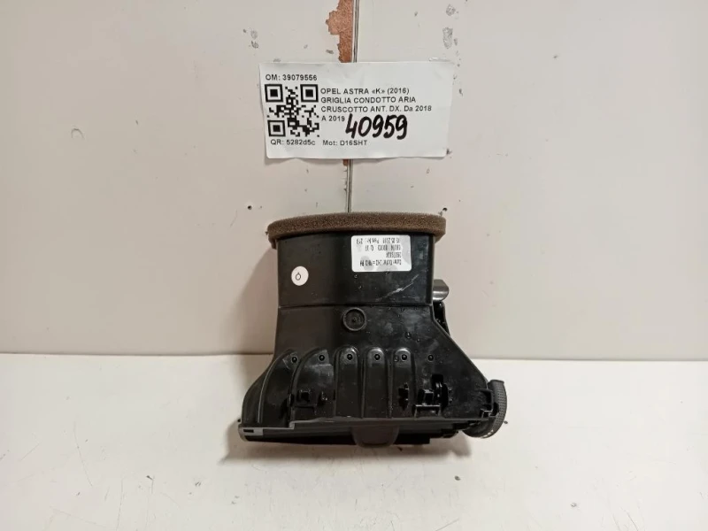 Griglia Condotto ARIA Cruscotto ANT DX 39079556 Opel Astra K 2016