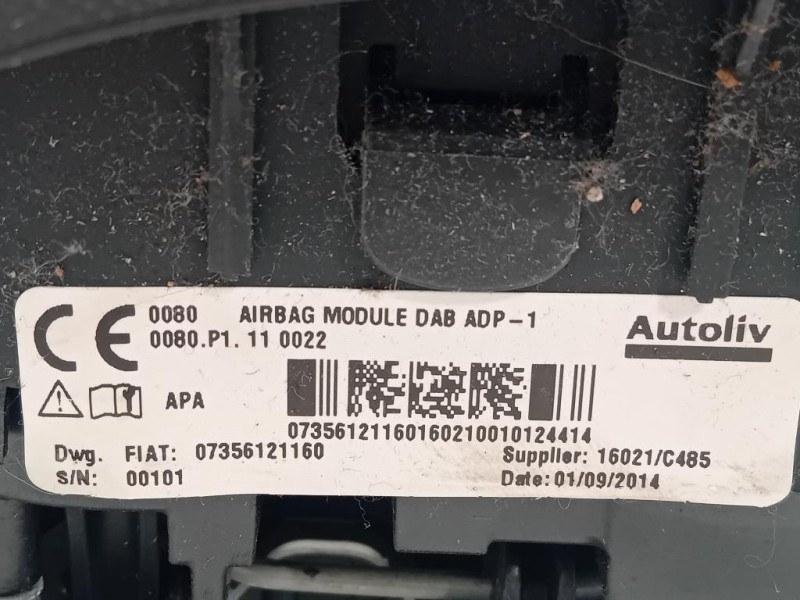 Air-bag Guidatore 07356121160 Fiat 500L 2013