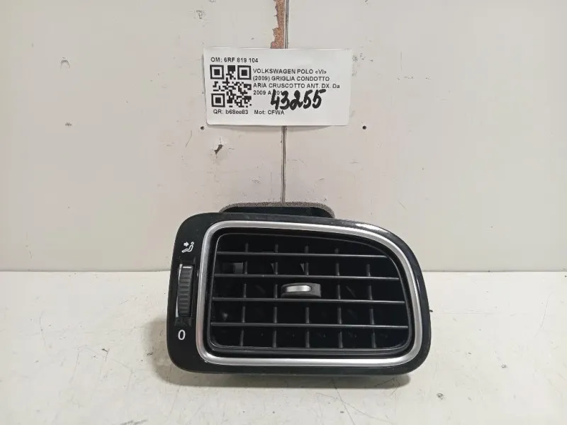Griglia Condotto ARIA Cruscotto ANT DX 6RF 819 104 Volkswagen POLO VI 2009
