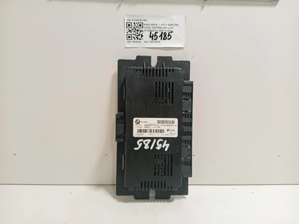Centralina LUCI Interne 61359197162 Bmw Serie 1 E81 Berlina 2005