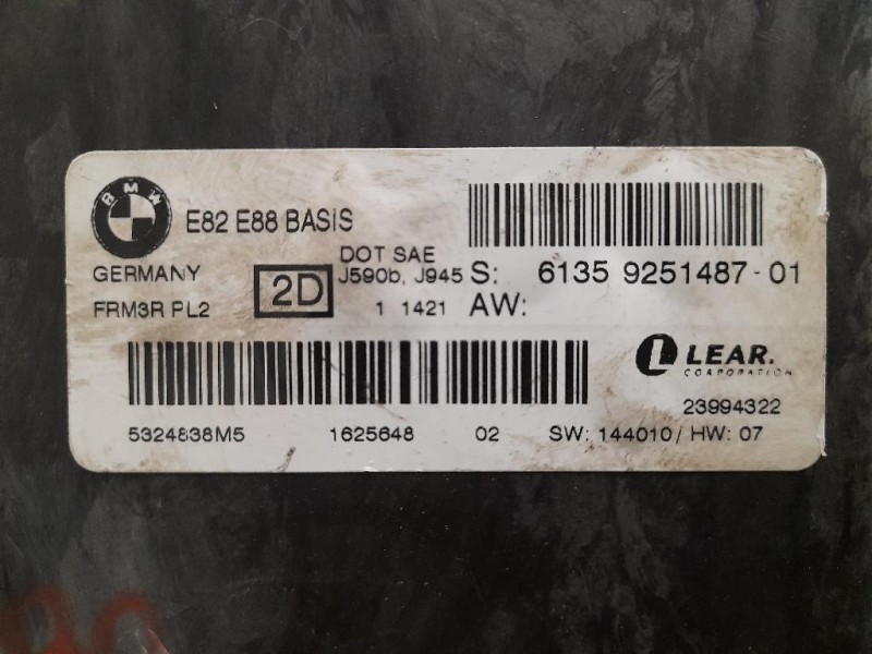 Centralina LUCI Interne 61359251487 Bmw Serie 1 E82 Coupe 2005