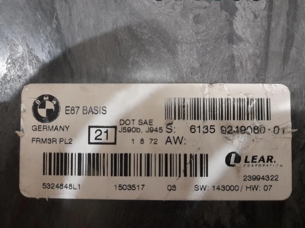 Centralina LUCI Interne 61359249080 Bmw Serie 1 E87 Berlina 2005