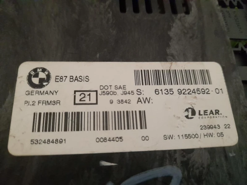 Centralina LUCI Interne 61359224592 Bmw Serie 1 E87 Berlina 2005