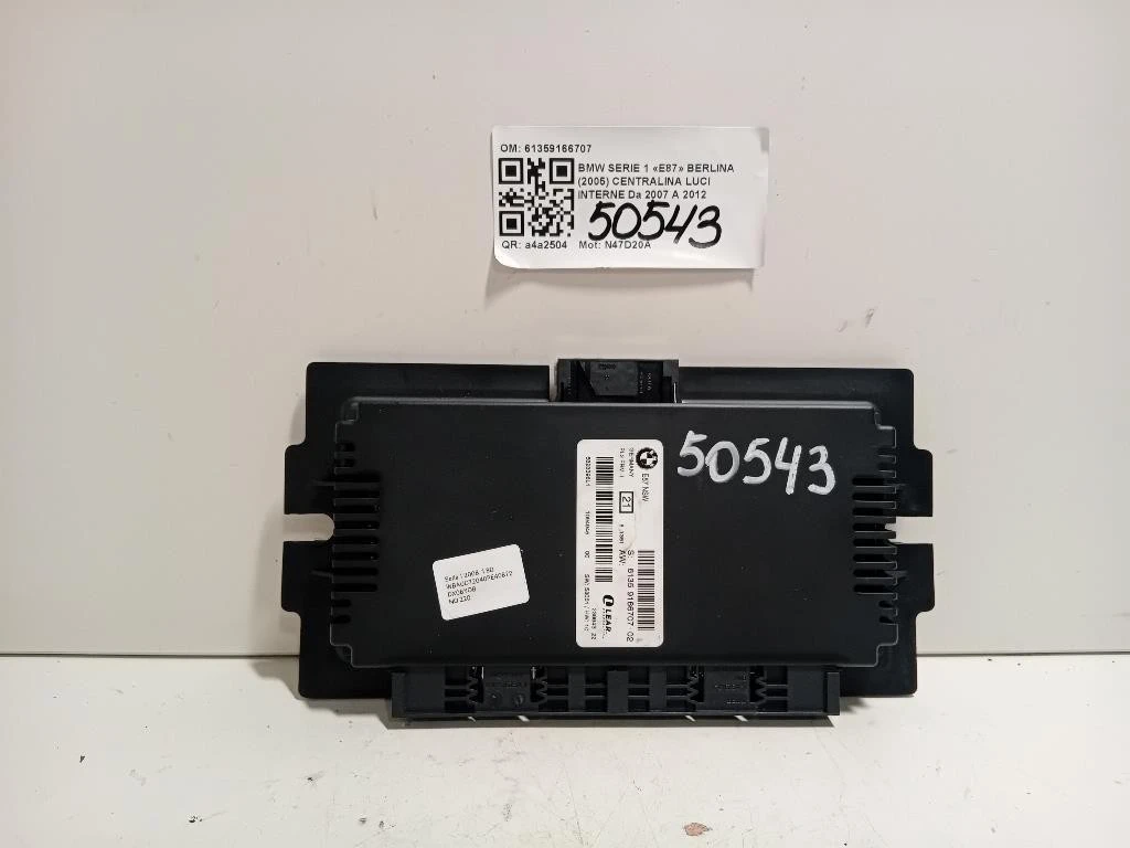 Centralina LUCI Interne 61359166707 Bmw Serie 1 E87 Berlina 2005