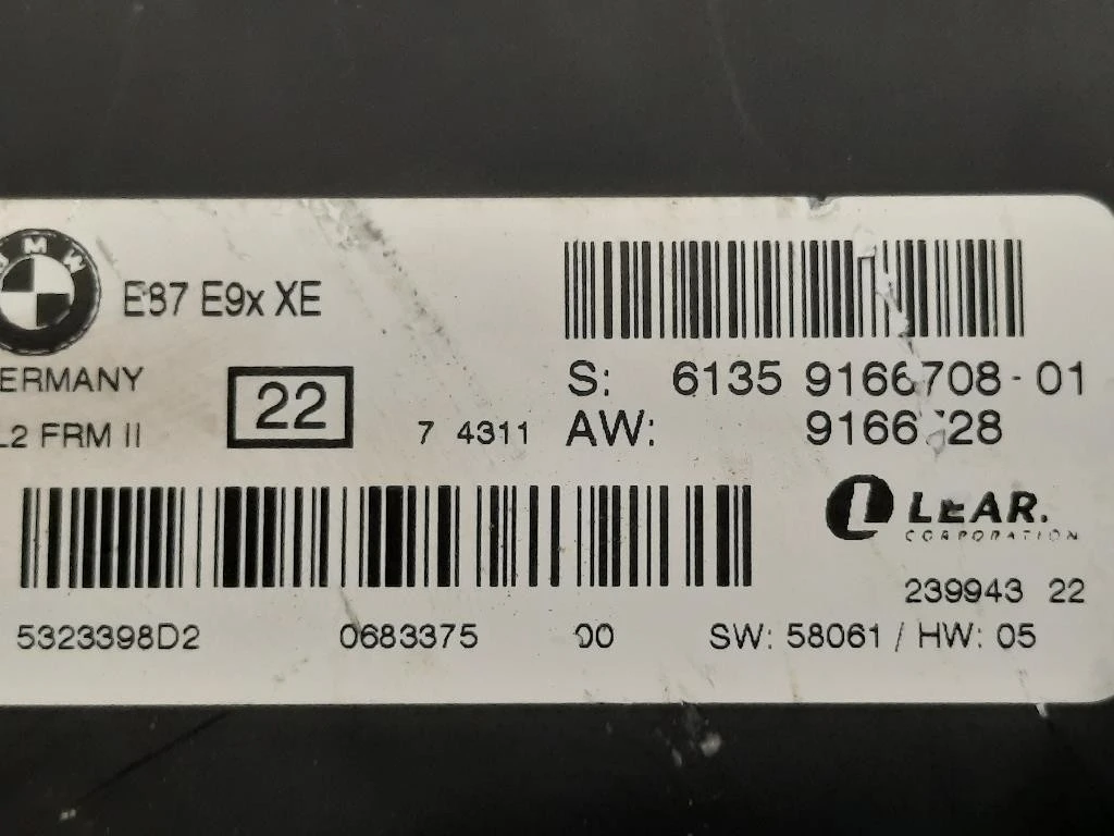 Centralina LUCI Interne 6135 9166708-01 Bmw Serie 3 E90 Berlina 2005