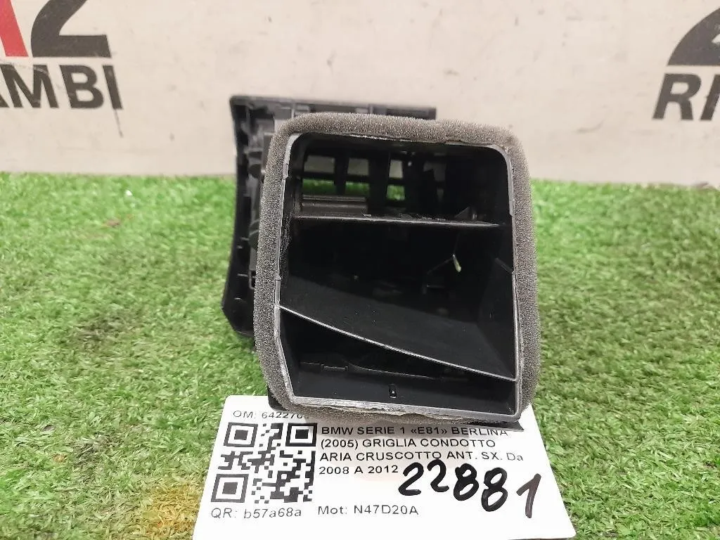 Griglia Condotto ARIA Cruscotto ANT SX 64227059187 Bmw Serie 1 E81 Berlina 2005