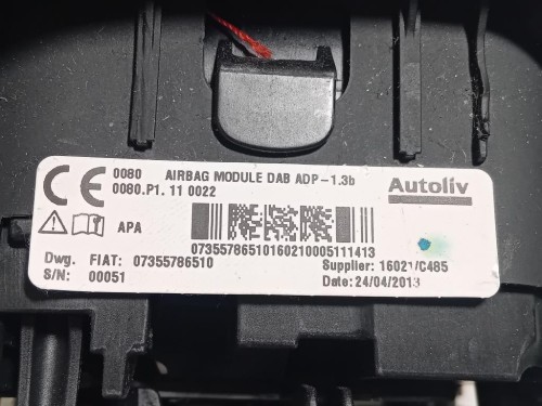 Air-bag Guidatore 07355786510 Fiat 500L 2013