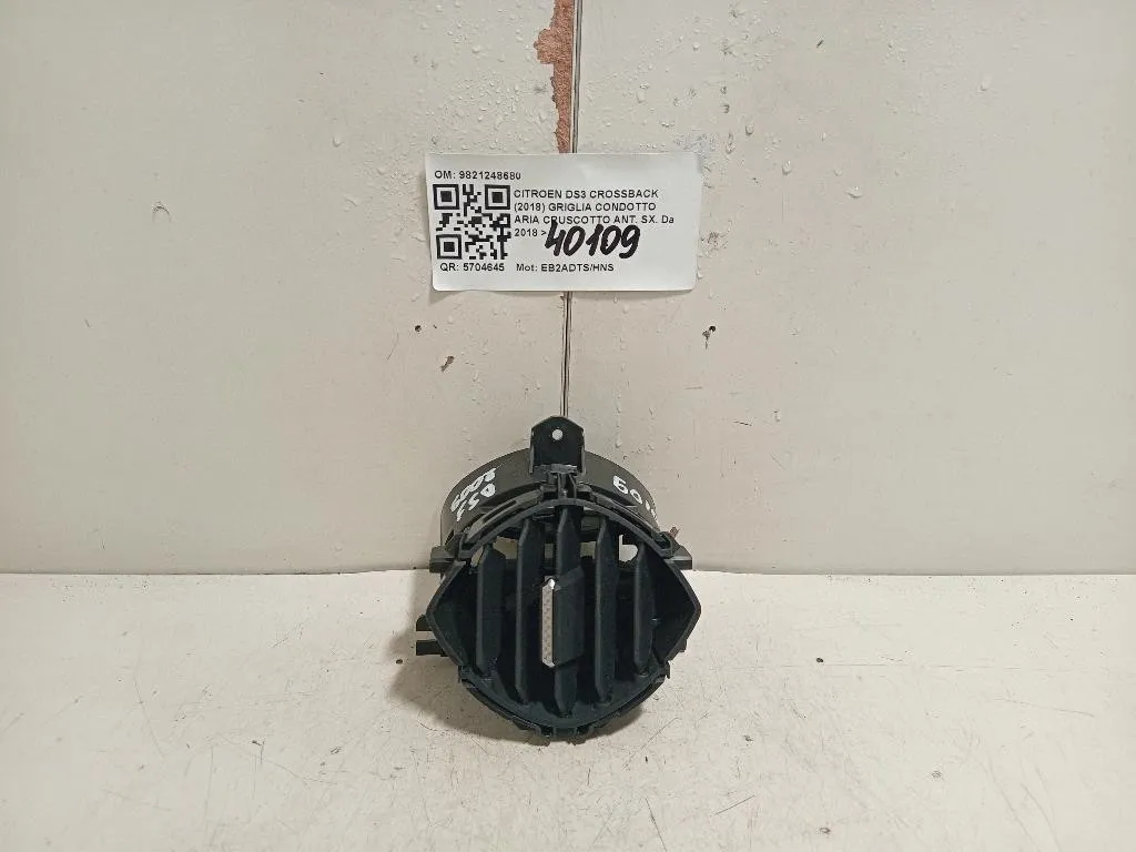 Griglia Condotto ARIA Cruscotto ANT SX 9821248680 Citroen DS3 Crossback 2018