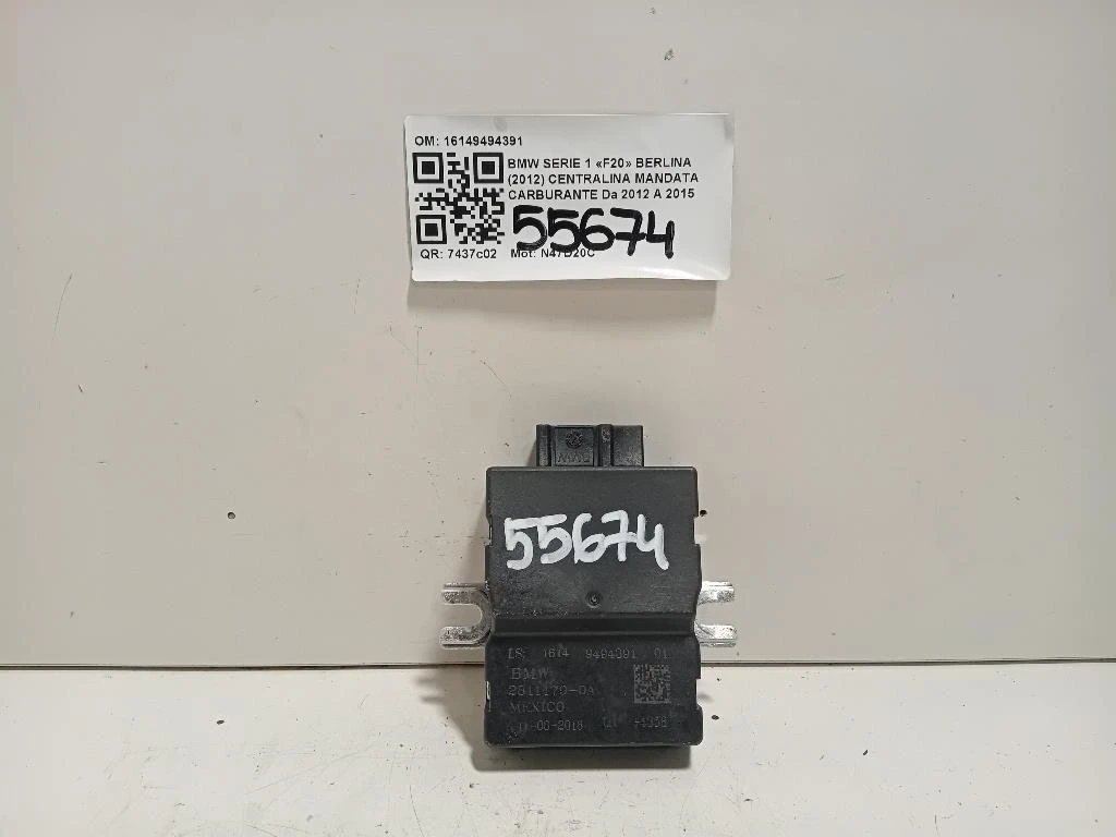 Centralina Mandata Carburante 16149494391 Bmw Serie 1 F20 Berlina 2012