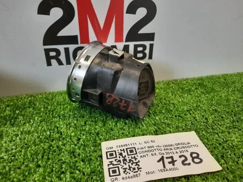 Griglia Condotto ARIA Cruscotto ANT SX 735451111 Fiat 500 II 2008