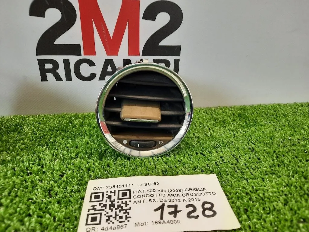 Griglia Condotto ARIA Cruscotto ANT SX 735451111 Fiat 500 II 2008