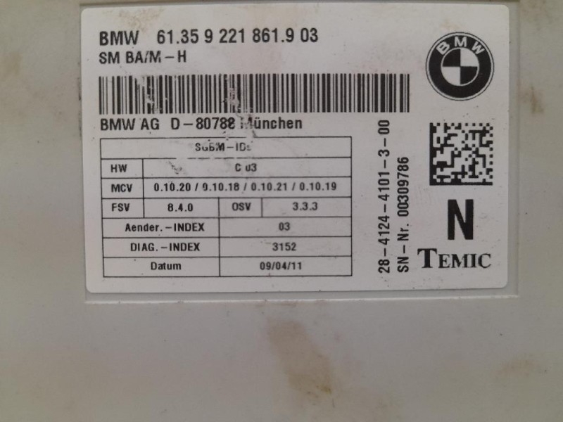 Centralina MEMO Regolazione Sedili 61359221861 Bmw Serie 1 E82 Coupe 2005