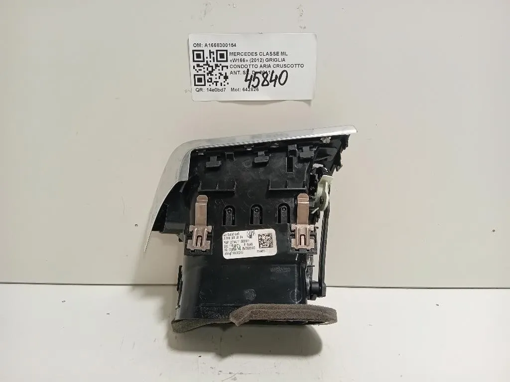 Griglia Condotto ARIA Cruscotto ANT SX A1668300154 Mercedes Classe ML W166 2012