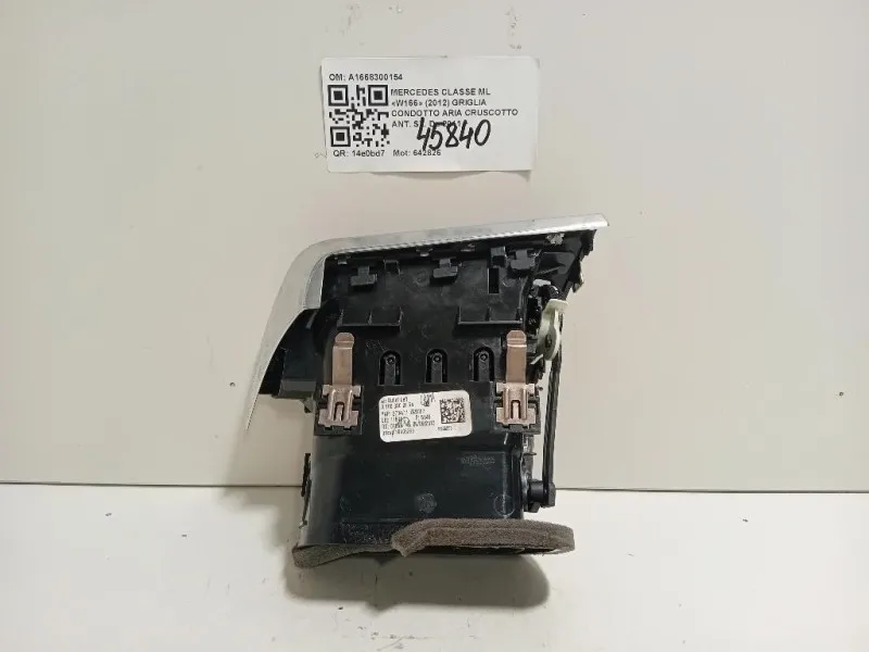 Griglia Condotto ARIA Cruscotto ANT SX A1668300154 Mercedes Classe ML W166 2012