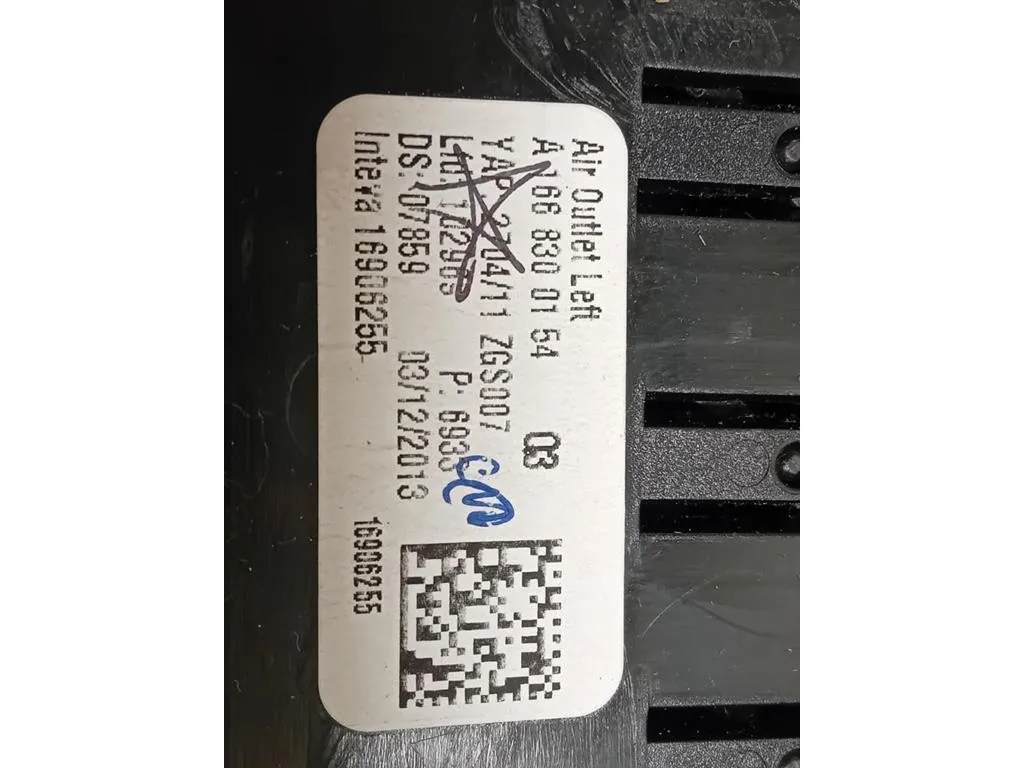 Griglia Condotto ARIA Cruscotto ANT SX A1668300154 Mercedes Classe ML W166 2012