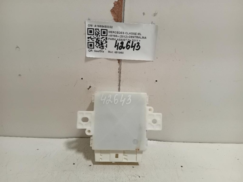 Centralina PARK Assist A1665450332 Mercedes Classe ML W166 2012