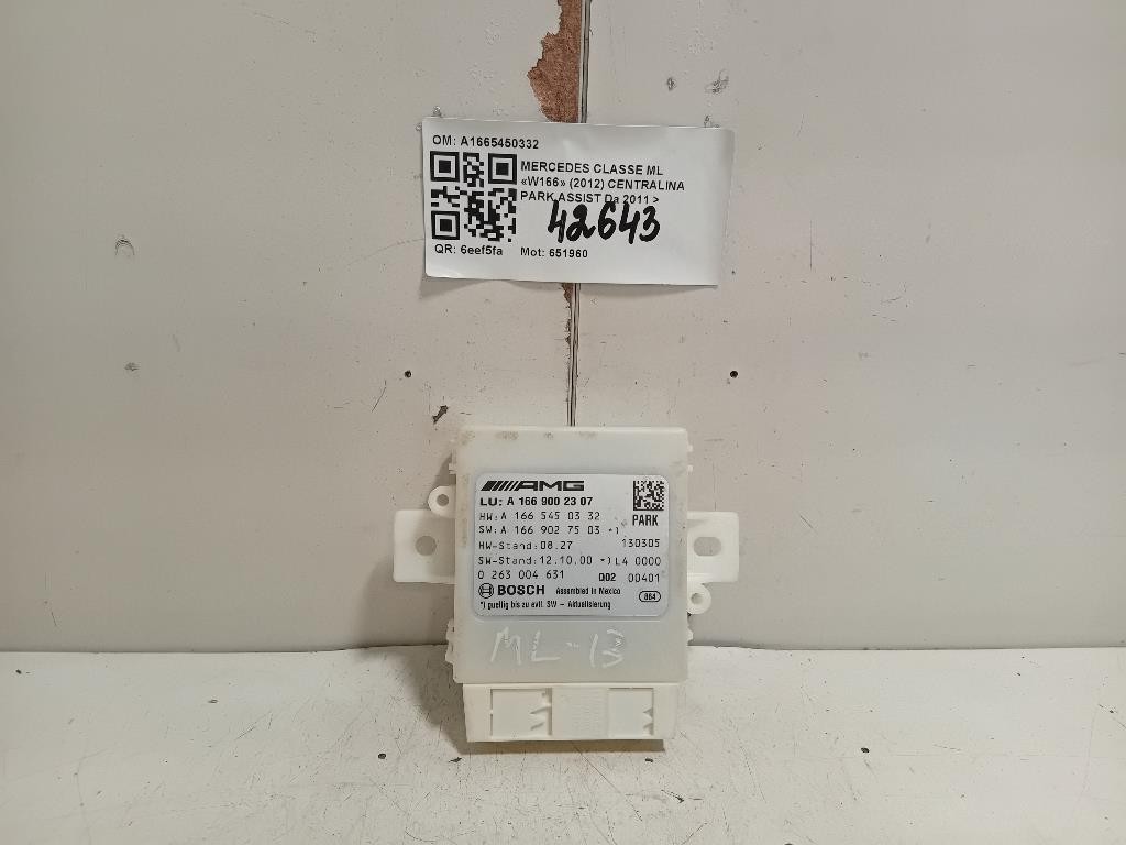 Centralina PARK Assist A1665450332 Mercedes Classe ML W166 2012