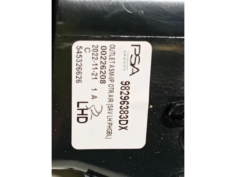 Griglia Condotto ARIA Cruscotto ANT SX 98296383 Opel Corsa F 2019