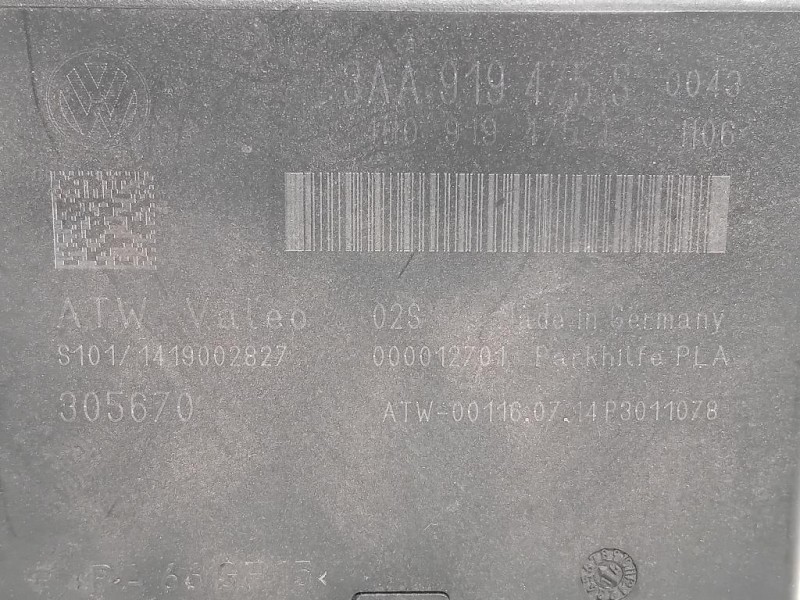 Centralina PARK Assist 3AA919475S Volkswagen Touran III 2010