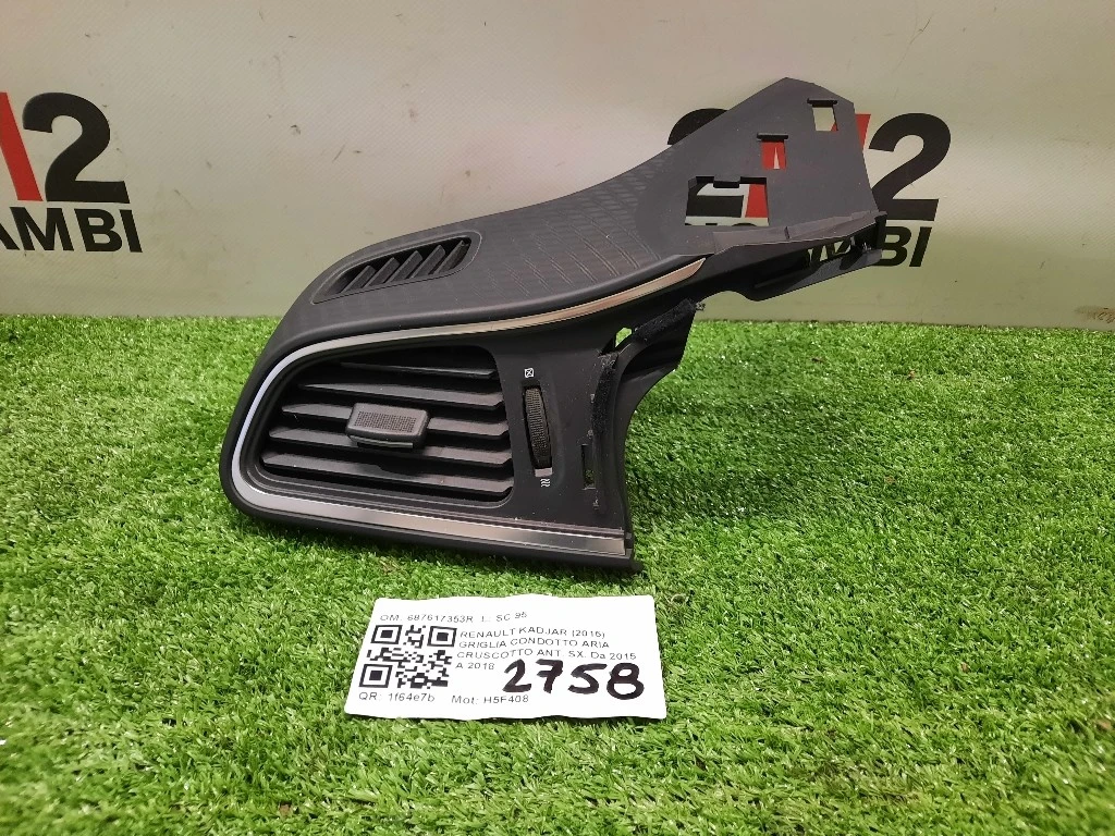 Griglia Condotto ARIA Cruscotto ANT SX 687617353R Renault Kadjar 2015