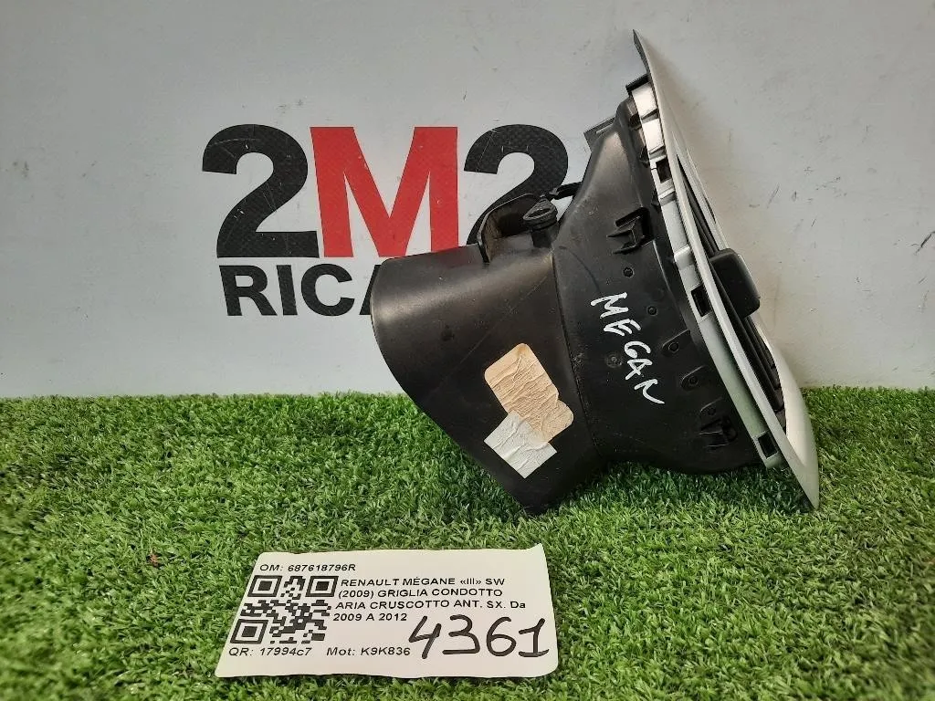 Griglia Condotto ARIA Cruscotto ANT SX 687618796R SX Renault Mégane III SW 2009