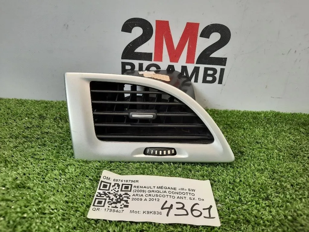 Griglia Condotto ARIA Cruscotto ANT SX 687618796R SX Renault Mégane III SW 2009